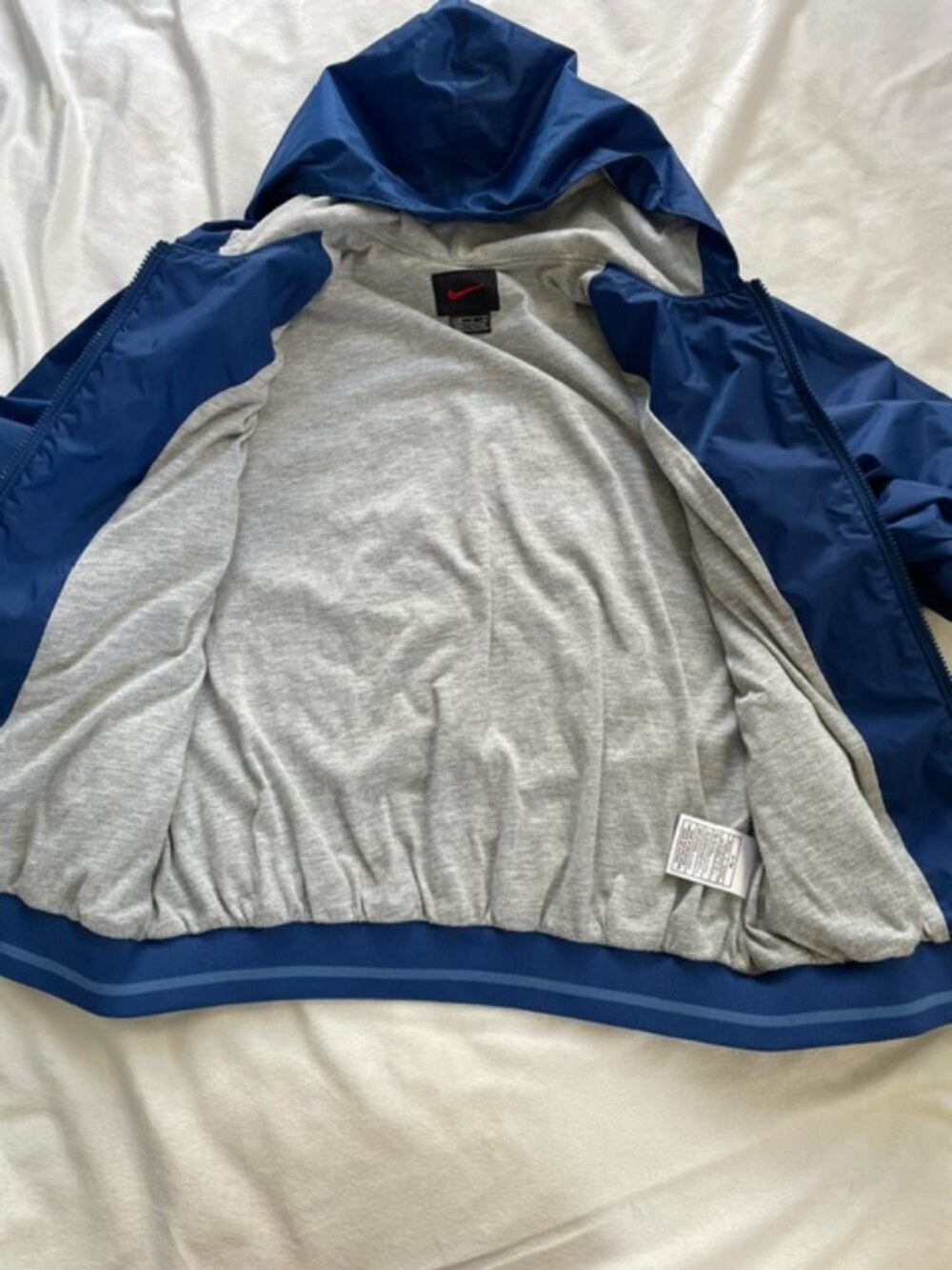 Nike Boy's Hooded Windbreaker Jacket, Blue, Size L (14) - Picture 7 of 10